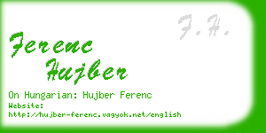 ferenc hujber business card